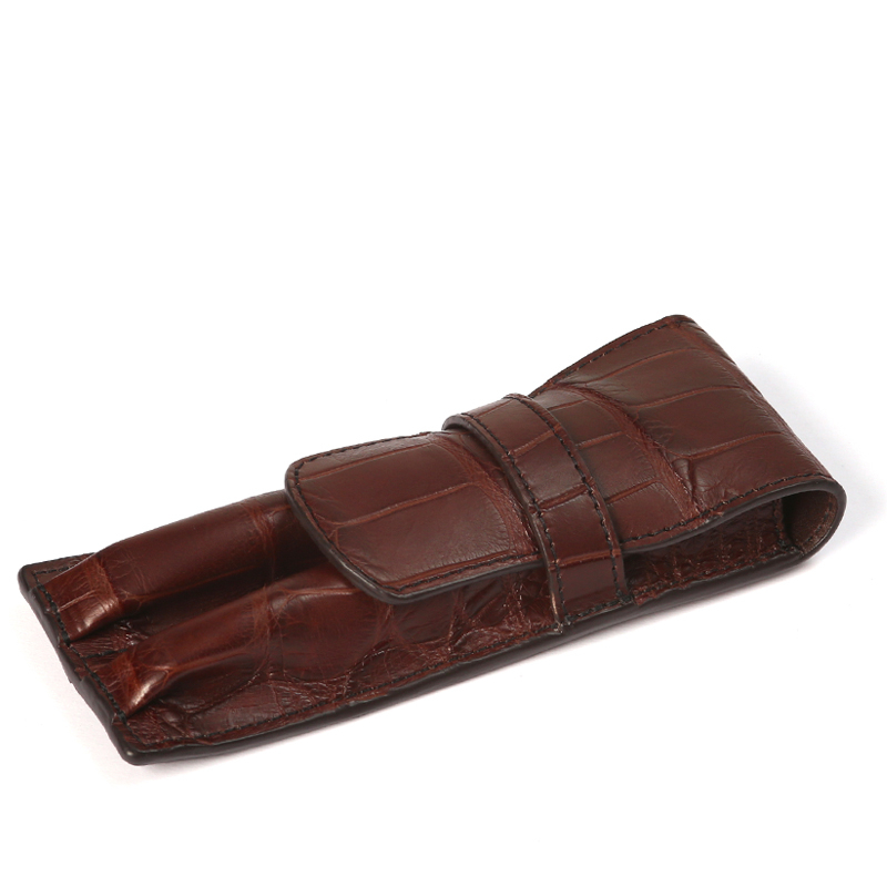 Double Fountain Pen Case in american alligator