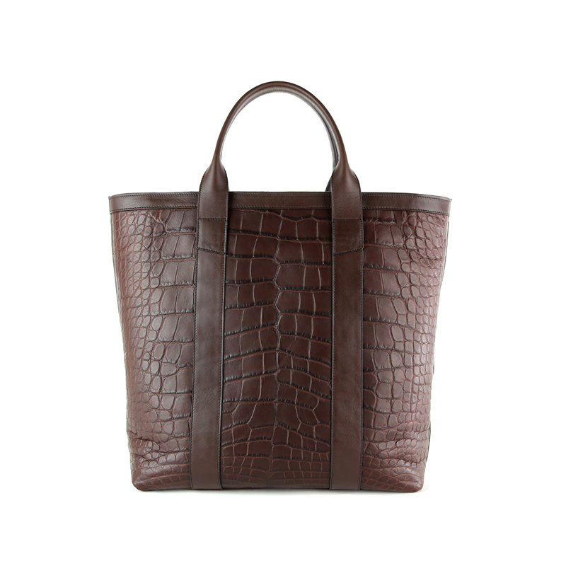 Alligator Zipper Tote Bag  in american alligator