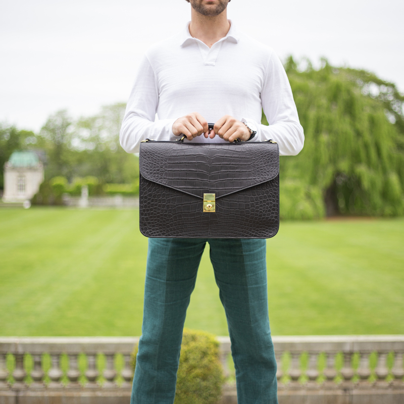 Alligator Lock Briefcase  in american alligator