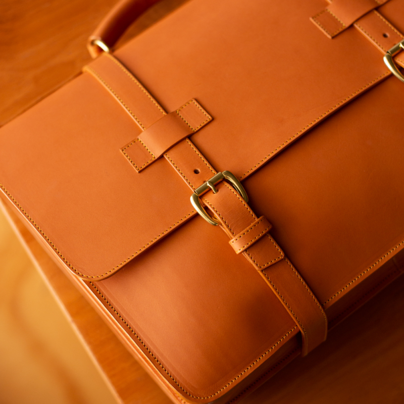 American Briefcase in harness belting leather