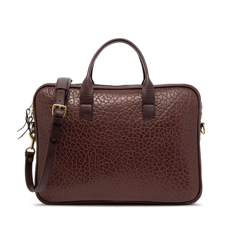 Computer Briefcase in shrunken grain leather