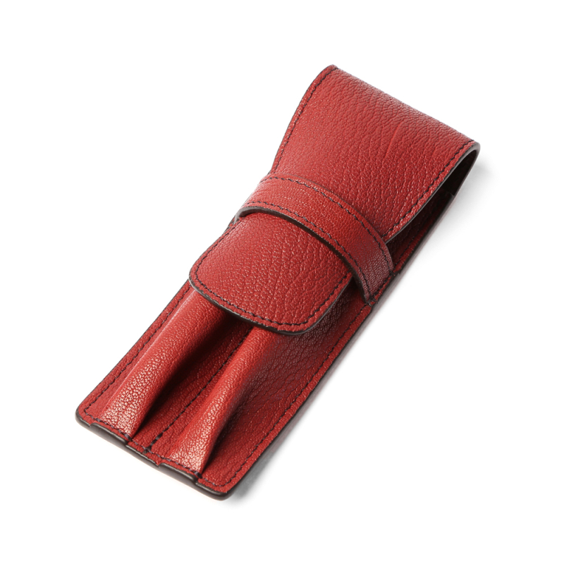 Double Fountain Pen Case in goat skin