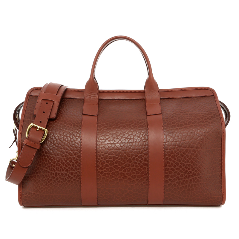 Signature Travel Duffle  in shrunken grain leather