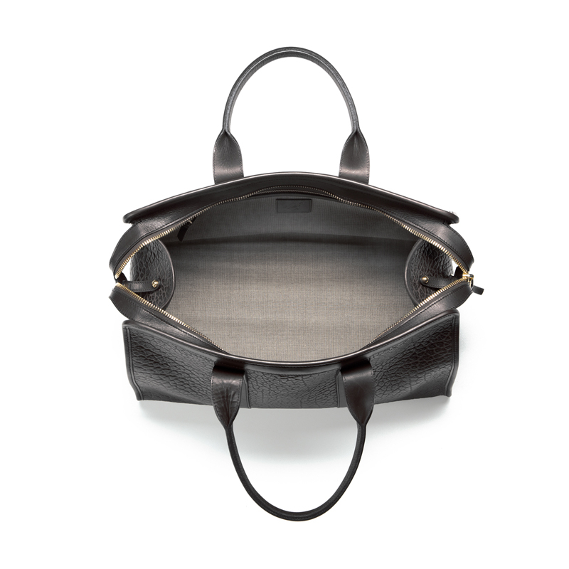 Small Travel Duffle in shrunken grain leather