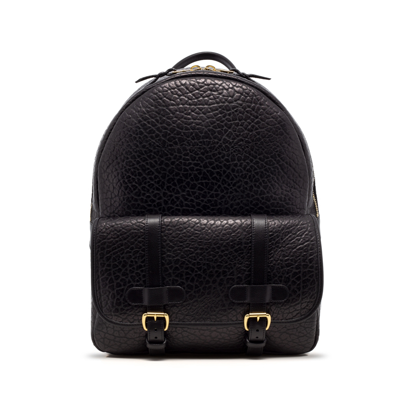 Hampton Zipper Backpack in shrunken grain leather